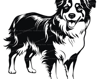 Australian Shepherd Dog SVG & Png File - Australian Shepherd Clipart, Herding Breed Vector Images Clip art Dog SVG Image for Shirts