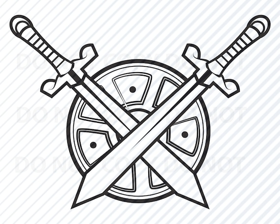 Crossed swords - vector clip art