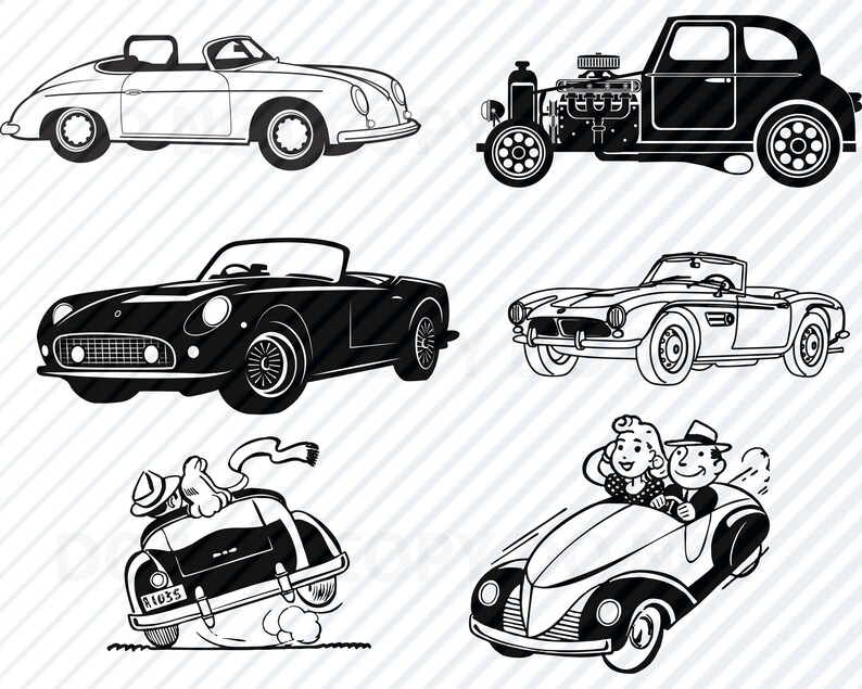 Download Oldtimer Autos SVG-Dateien Vektor Bilder Silhouette | Etsy