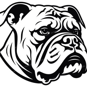 Bulldog Head SVG File  - Bulldog Face Vector Images Clipart Dog SVG Image for Logo