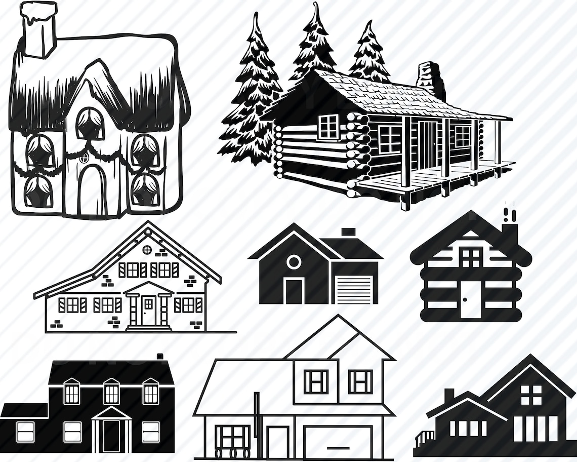 House SVG Bundle - Home Vector Images Silhouette Clip Art Houses SVG ...