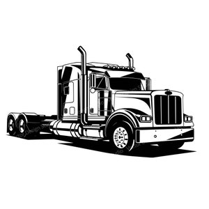 Semi Truck Svg & PNG File Graphic, Semi Rig Truck Vector Clipart, 18 wheeler SVG For T shirt Design, Big Rig Freight Truck