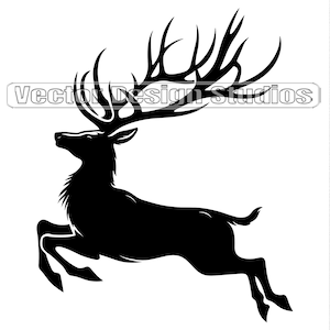 Flying Reindeer Svg & PNG Files, Winter Christmas Clipart, Christmas Silhouette Vector Image, SVG Design Graphic, Digital Download clip art