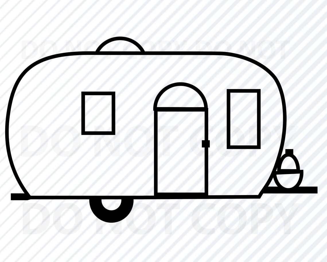 Camper Outline Vector Images SVG File for Cricut Silhouette Etsy