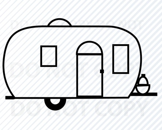 Camper Clip Art Outline