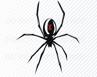 Black Widow Spider SVG Files Vector Images Clipart - Spiders SVG Image  -Insect bug Vinyl Cutting -dxf, Eps, Png  -Clip Art spider