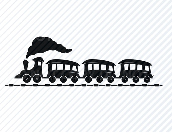 Train Outline #4 Svg Dxf Eps Vector Files for Cricut Clipart Locomotive Svg Train Svg Steam Engine Svg Png Cut Files For Silhouette