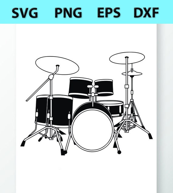 Download Vector Images Drum Set SVG Silhouette Clipart Cutting ...