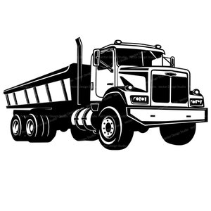 Dump Truck Svg & PNG Files, Construction Vehicle Clipart Silhouette Vector Image, SVG For T shirt Design Transparent Background print file