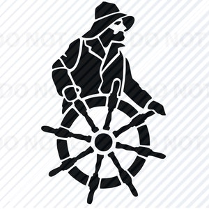 Nautical Ship Wheel SVG Files Vector Images Silhouette - Ship Captain Clipart -  SVG Image  - Stencil SVG - Eps, Png ,Dxf-Clip Art