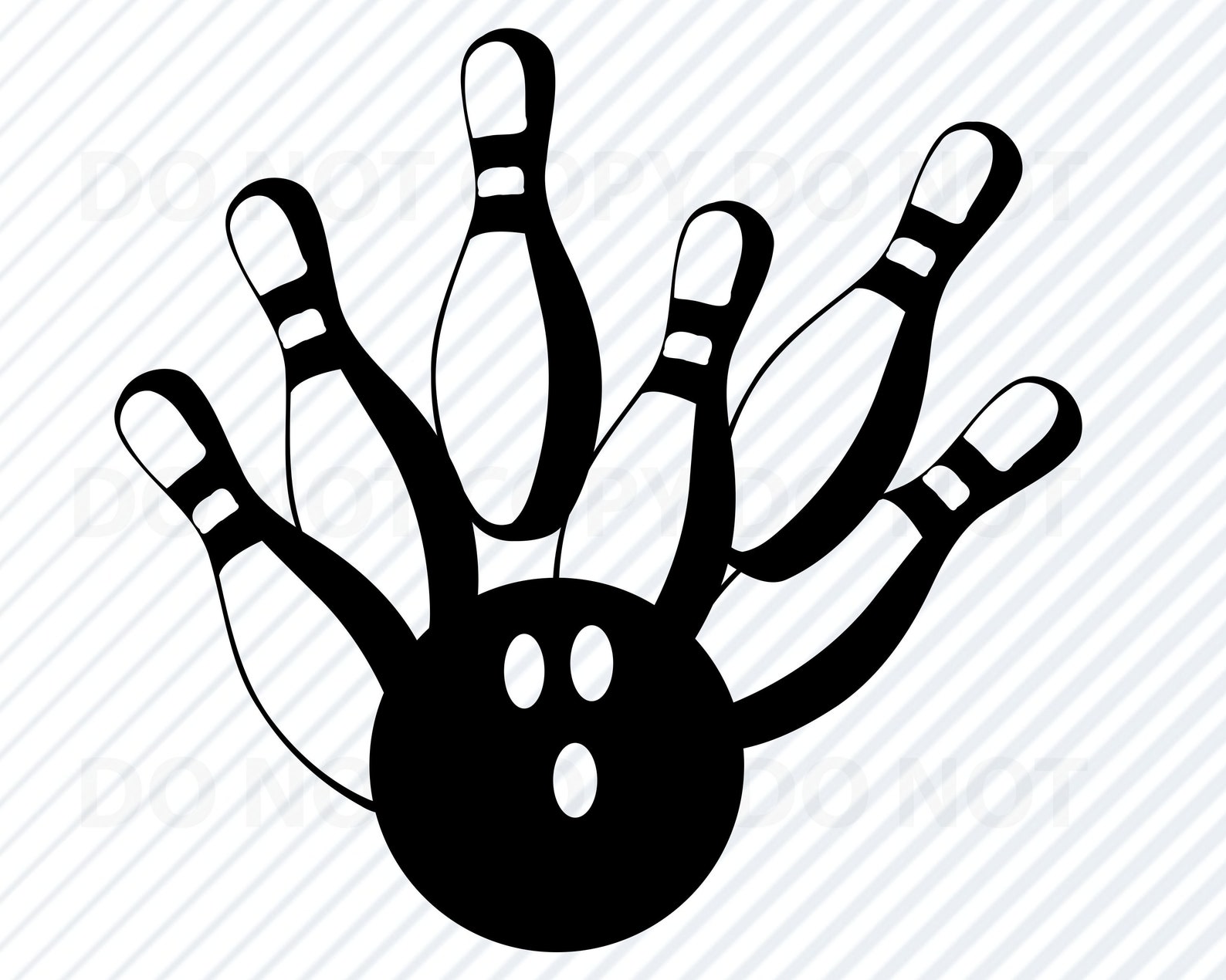 Bowling Strike SVG File for Cricut Bowling Pins Vector Images image 0.