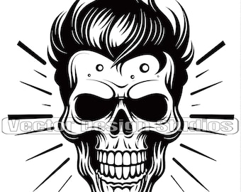 Zombie Skull SVG & Png File, Halloween Horror Clipart Silhouette, Undead Vector Images, Skull Face Clip art, SVG for Shirt, Digital download