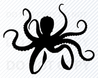 Octopus SVG Files  - Octopus Vector Images Clipart -Cut Files cnc files - Sea creature  Eps, Octopus  Png ,Dxf Clip Art