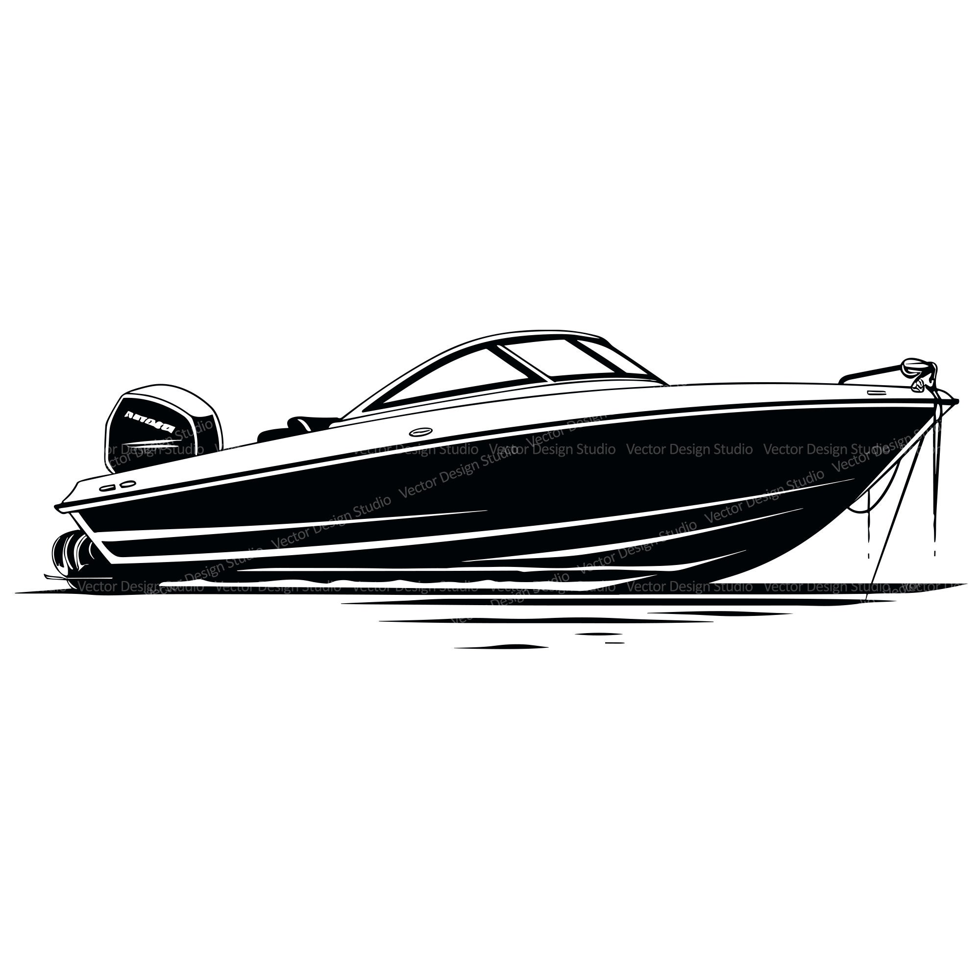 Speed Boat SVG, Speed Boat Silhouette Graphic by ETC Craft Store