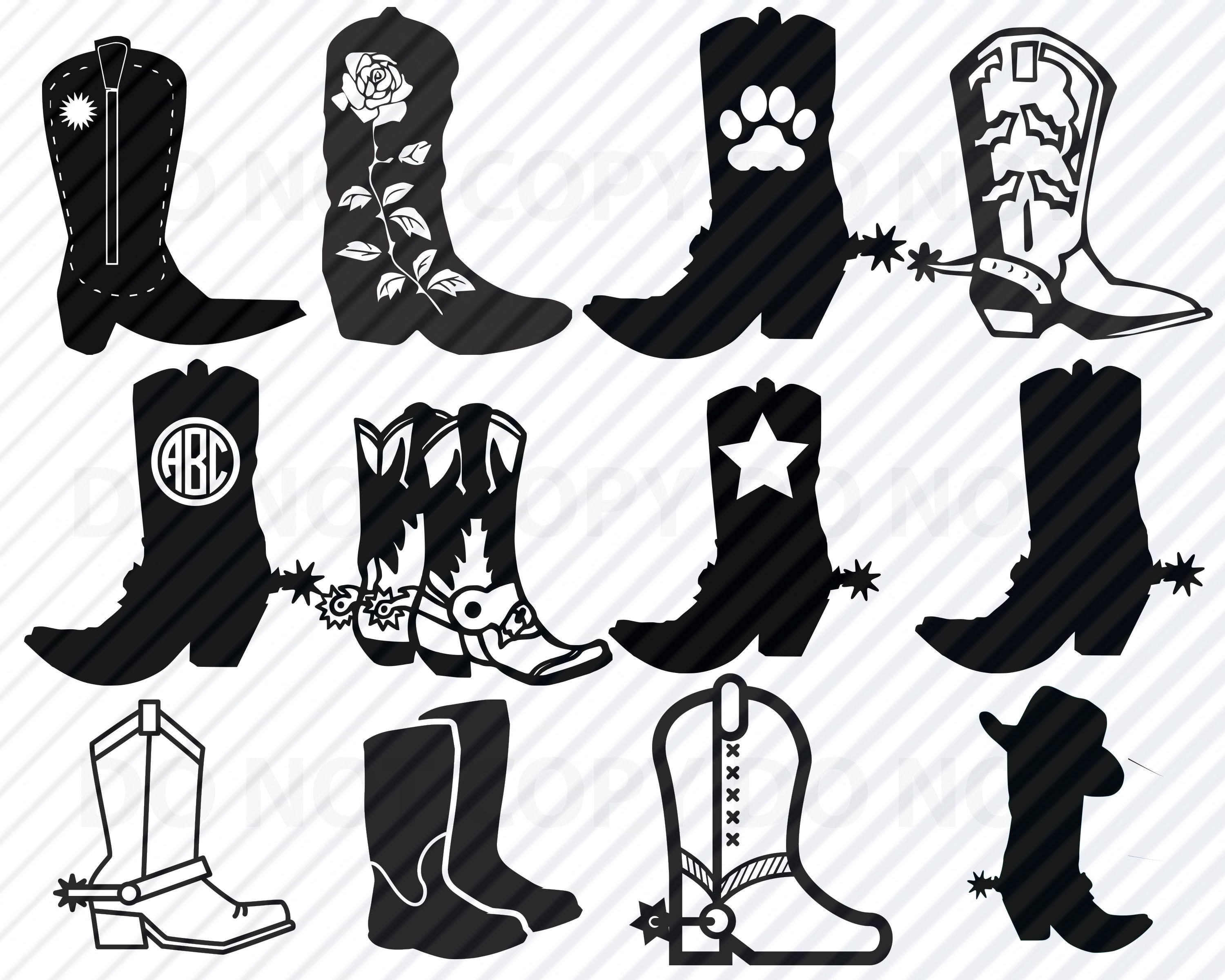 Cowboy Boots Bundle SVG Files for Cricut Western Svg Clipart Etsy
