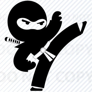 Ninja SVG files - Boy Ninja Vector Images Clipart - Martial Arts SVG Files Cartoon Ninja svg Eps, Png ,Dxf Ninja boy cnc cut file