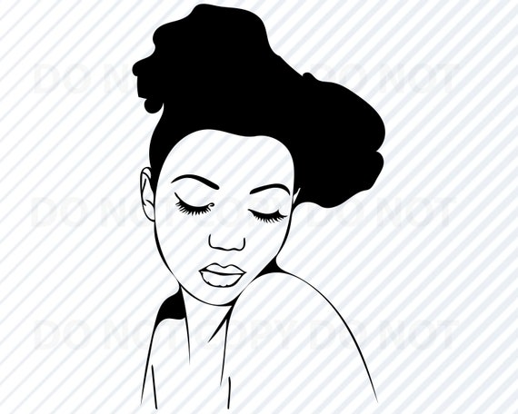 Download Female Face Stencil African American Line Art Svg Afro Queen Head Black Woman Face Clip Art Image Files Craft Supplies Tools Vadel Com