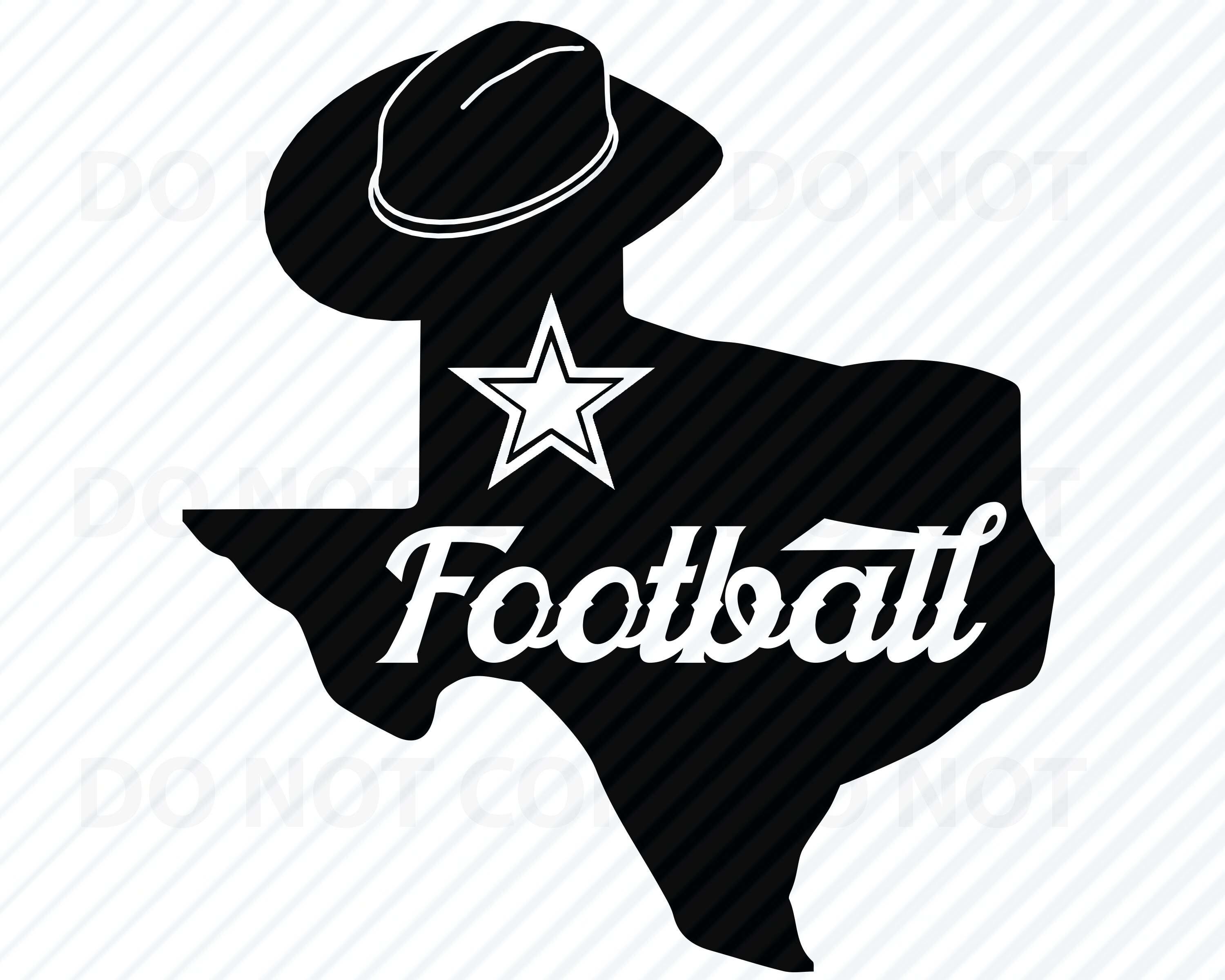 Texas Football With Cowboy Hat SVG Files for Cricut Football - Etsy