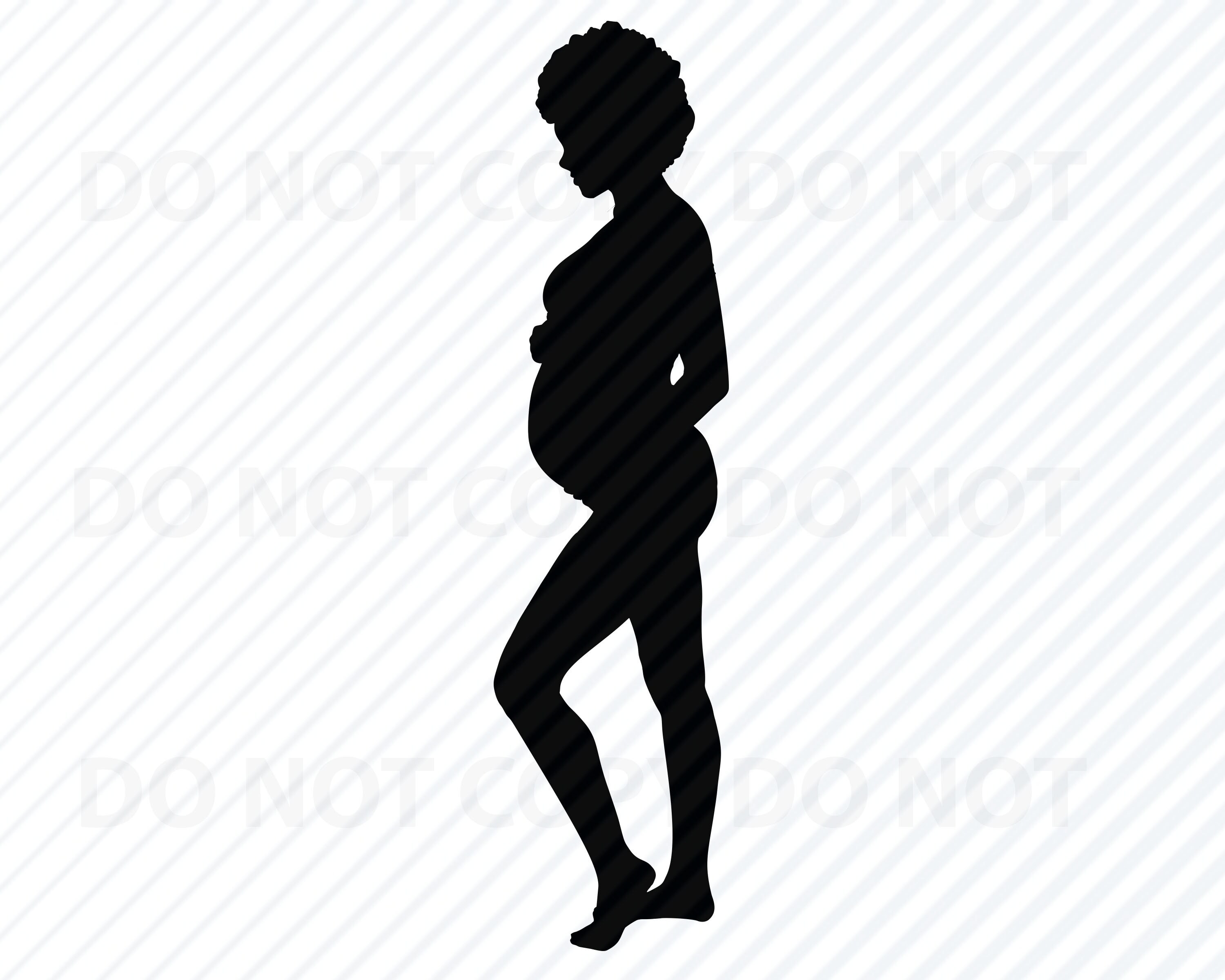 Download Black Woman SVG Pregnant Black Woman Silhouette Clip Art ...