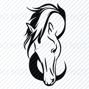 Cheval tête Logo SVG fichiers Clipart - Clip Art Silhouette vecteur Images chevaux SVG Image cheval SVG, Eps, Png, Dxf logo animal