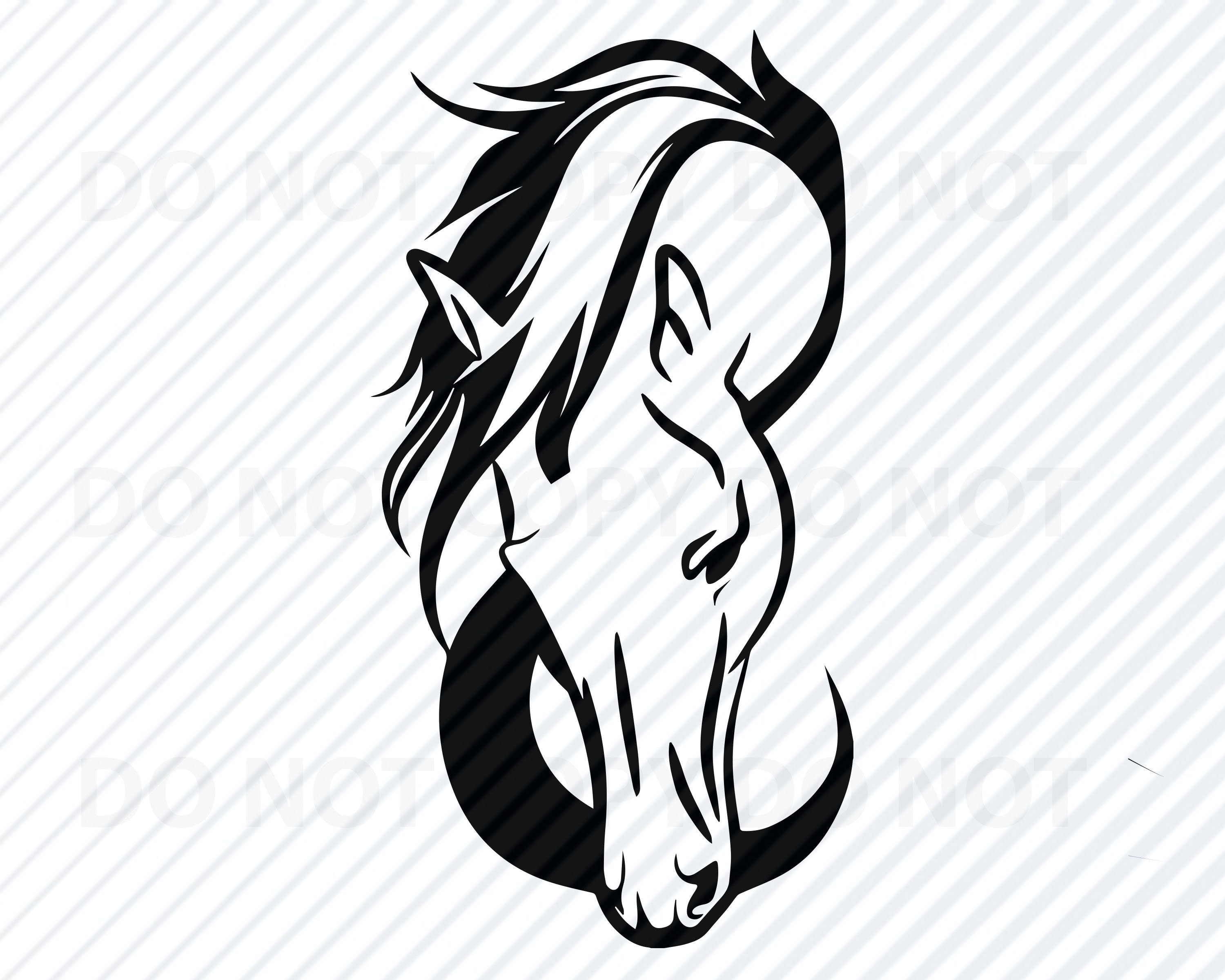 Download Horse Head Logo SVG Files Clipart Clip Art Silhouette Vector | Etsy