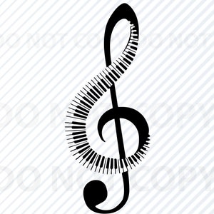 Notas musicales Archivo SVG - Clipart Clave de sol Imagen SVG - Notas musicales SVG Eps, Nota musical Png, Dxf Cnc Archivos Tecla de piano
