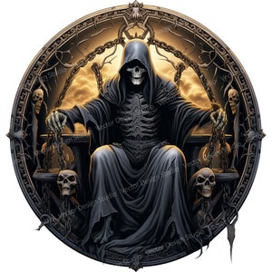 Grim Reaper Png for Sublimation T shirt Design, Grim reaper in Chains clipart, Mug Sublimation designs with transparent background.