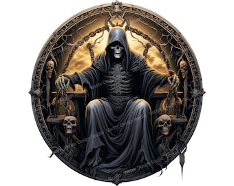 Grim Reaper Png for Sublimation T shirt Design, Grim reaper in Chains clipart, Mug Sublimation designs with transparent background.