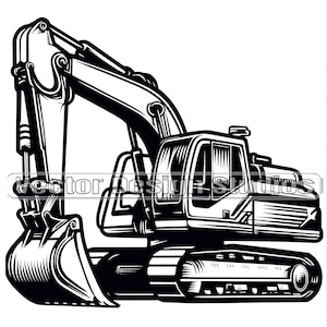 Excavator Svg & Png, Construction Vector Image, Heavy Machinery Clipart, Construction worker vehicle, Landscaping equipment, digital file