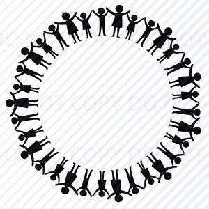 Famille cercle #3 SVG famille Vector Images personnes Silhouette Clip Art personnes SVG fichiers Eps, Png, dxf pochoir ClipArt persn Image