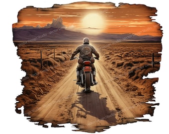 Biker Png for Sublimation, Motorcycle Chopper clip art, T shirt Design, Biker clipart digital download