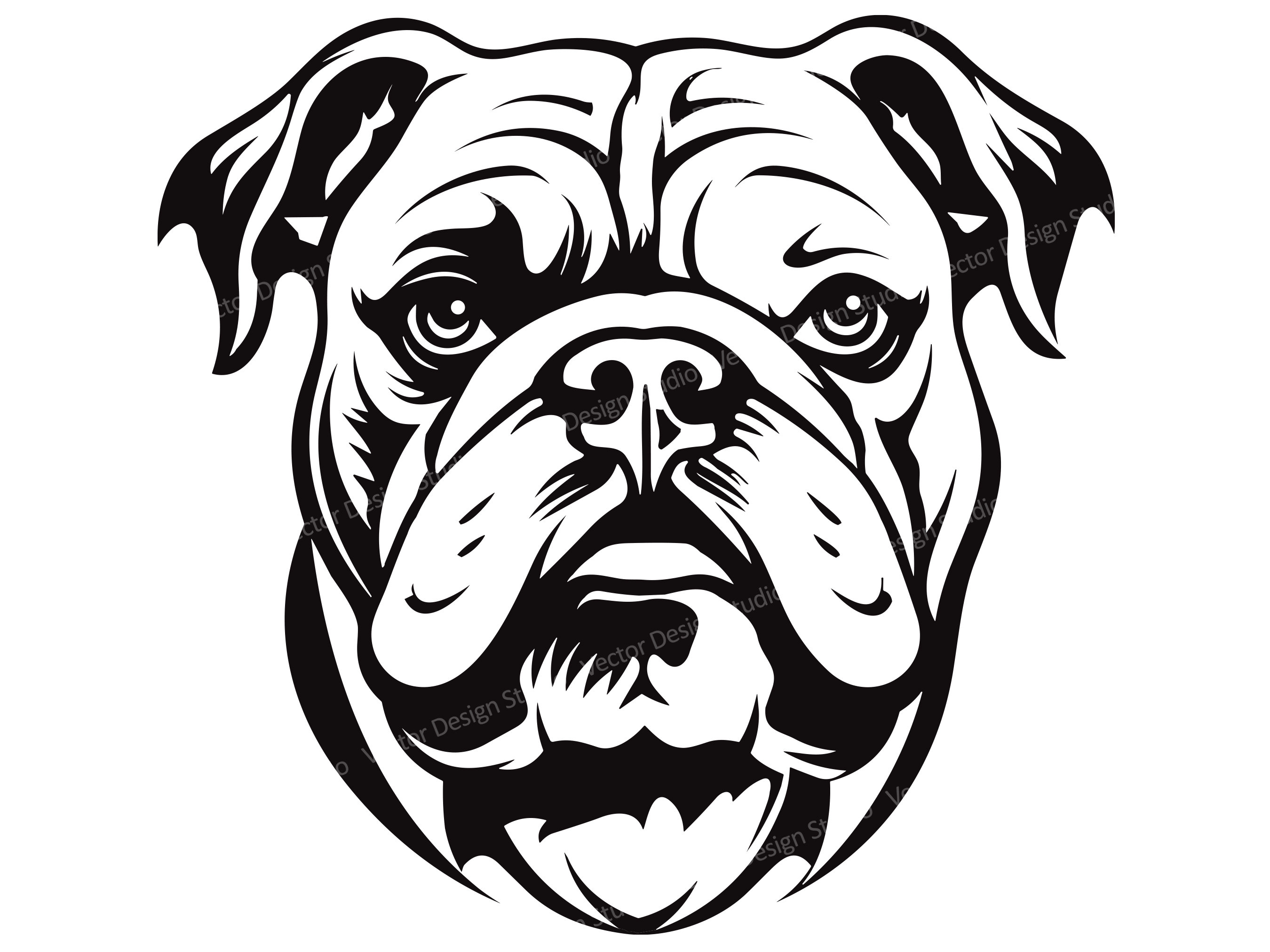 Bulldog Head SVG File - Bulldog Face Vector Images Clipart Dog SVG Image  for Logo, image size:2700x2025