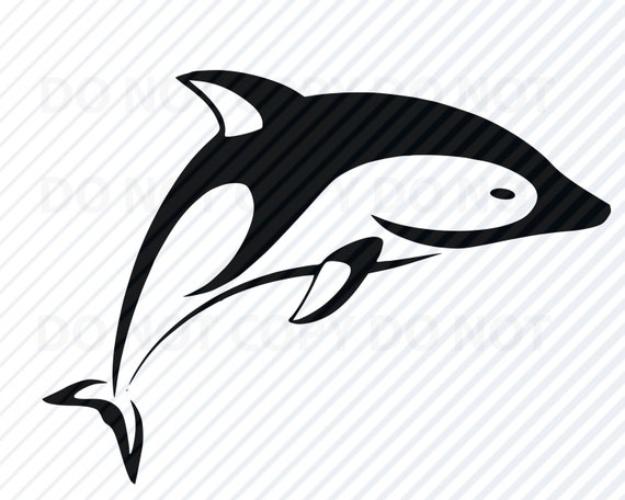 Download Dolphin Svg File Images Vector Silhouette Mammal Clipart Etsy
