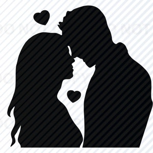 Mensen silhouet SVG - vrouw man Vector afbeeldingen Clip Art liefde SVG-bestanden - Eps, Png, dxf ClipArt bruiloft kus svg Valentijn svg