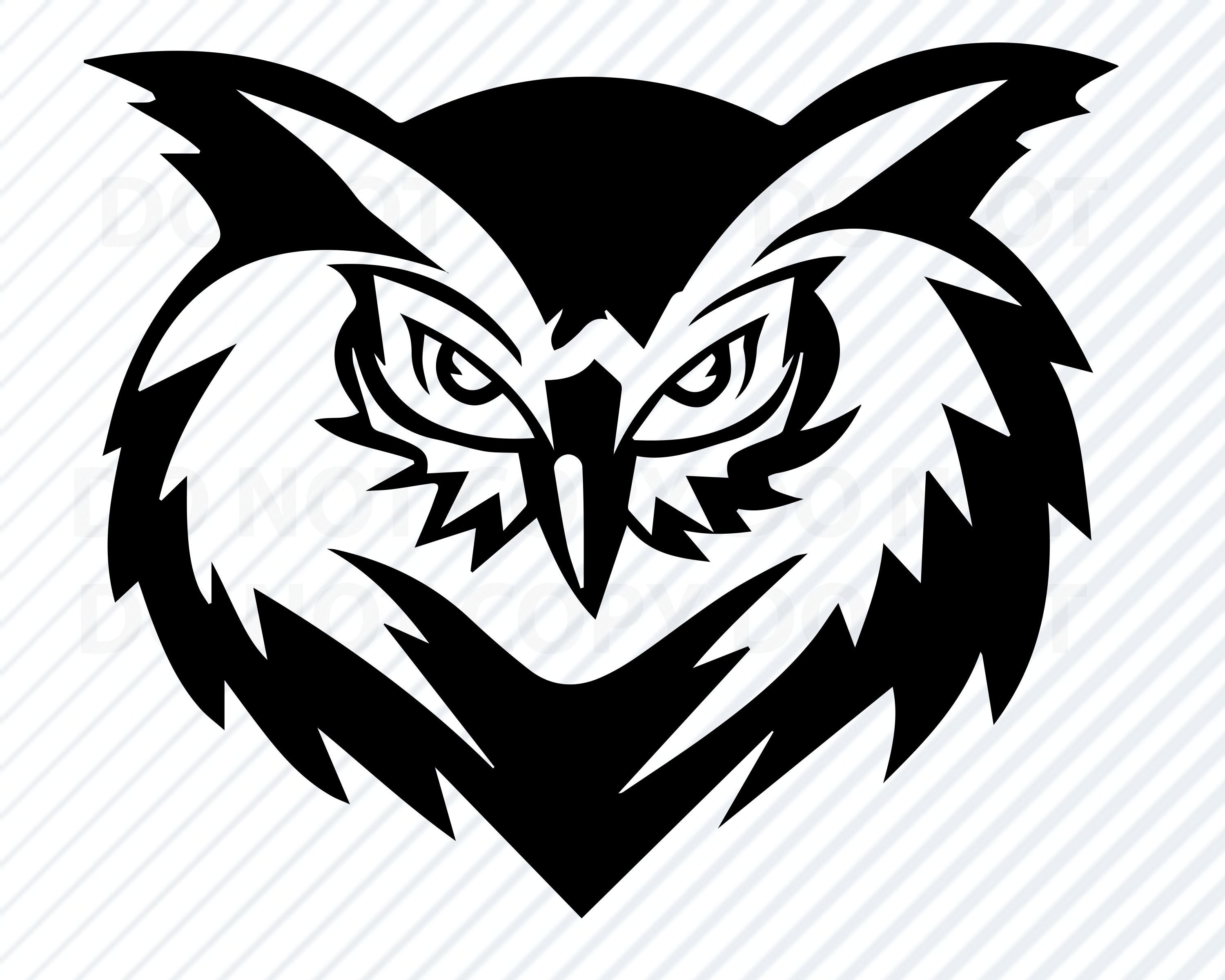 Owl Head SVG Files Clipart Clip Art Silhouette Vector Images Etsy