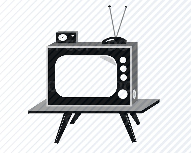 Vintage TV SVG Files For Cricut Vector Images Clipart | Etsy
