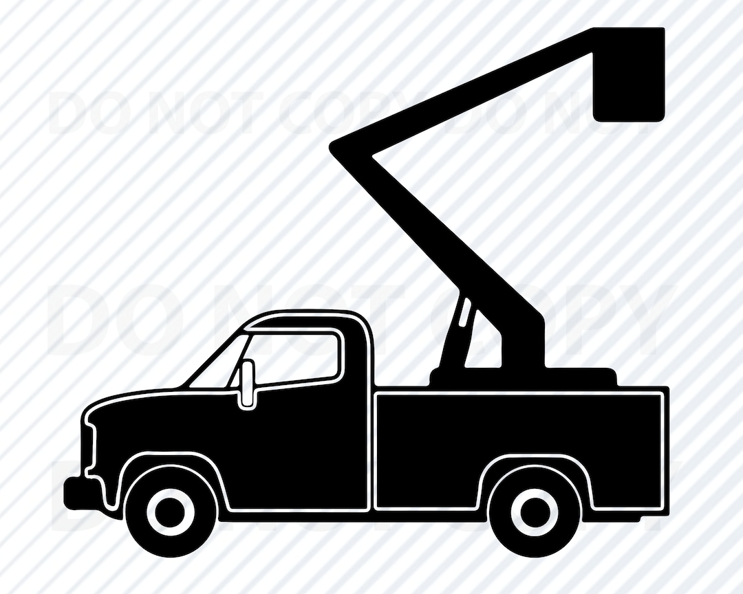 Lift Truck SVG Files, Bucket Truck Vector Images Silhouette- Clipart ...