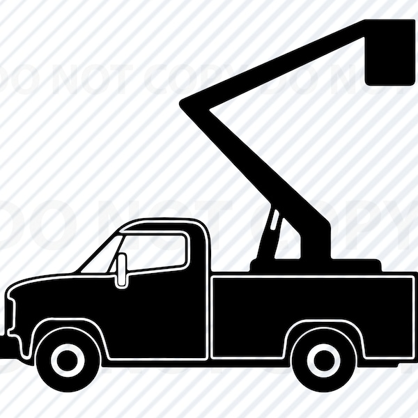 Lift Truck SVG Files, Bucket Truck Vector Images Silhouette-  Clipart -SVG File, Boom truck Png, Eps Dxf Work truck svg