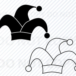Sombrero de payaso Archivos SVG - Imágenes prediseñadas de imágenes vectoriales de sombrero - Archivos Dxf Cnc Eps, Sombrero de bufón Png, Plantilla Dxf Clip Art Esquema de sombrero de payaso