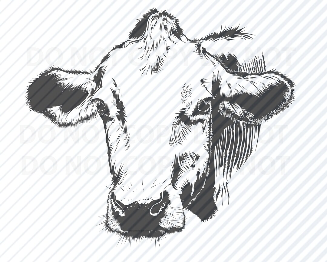 Cow Head SVG Files Clipart Cow Face Clip Art Silhouette Vector Images ...