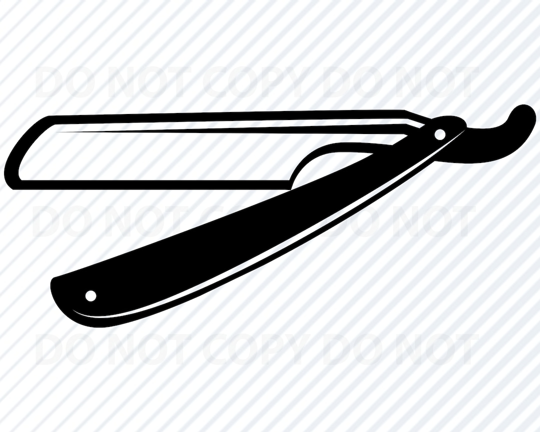 Straight Edge Razor SVG File Vector Images Clipart Barber Logo eps, Png