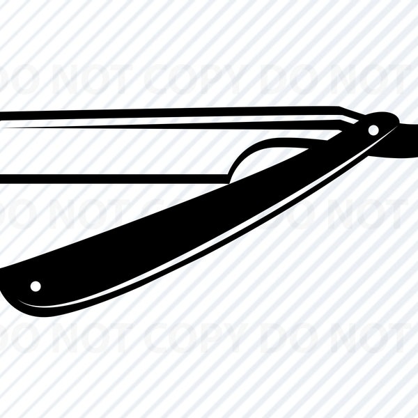 Straight edge Razor SVG File  - Vector Images Clipart - Barber Logo -Eps, Png ,Dxf  Stencil Clip Art - Barber shop edge razor