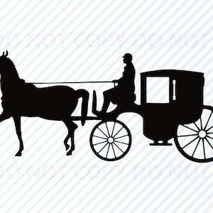 Caballo y carruaje SVG Archivos Clipart - Entrenador de escenario Clip Art Silueta Vector Imágenes Caballos SVG Imagen Eps, Png, Dxf animal logo