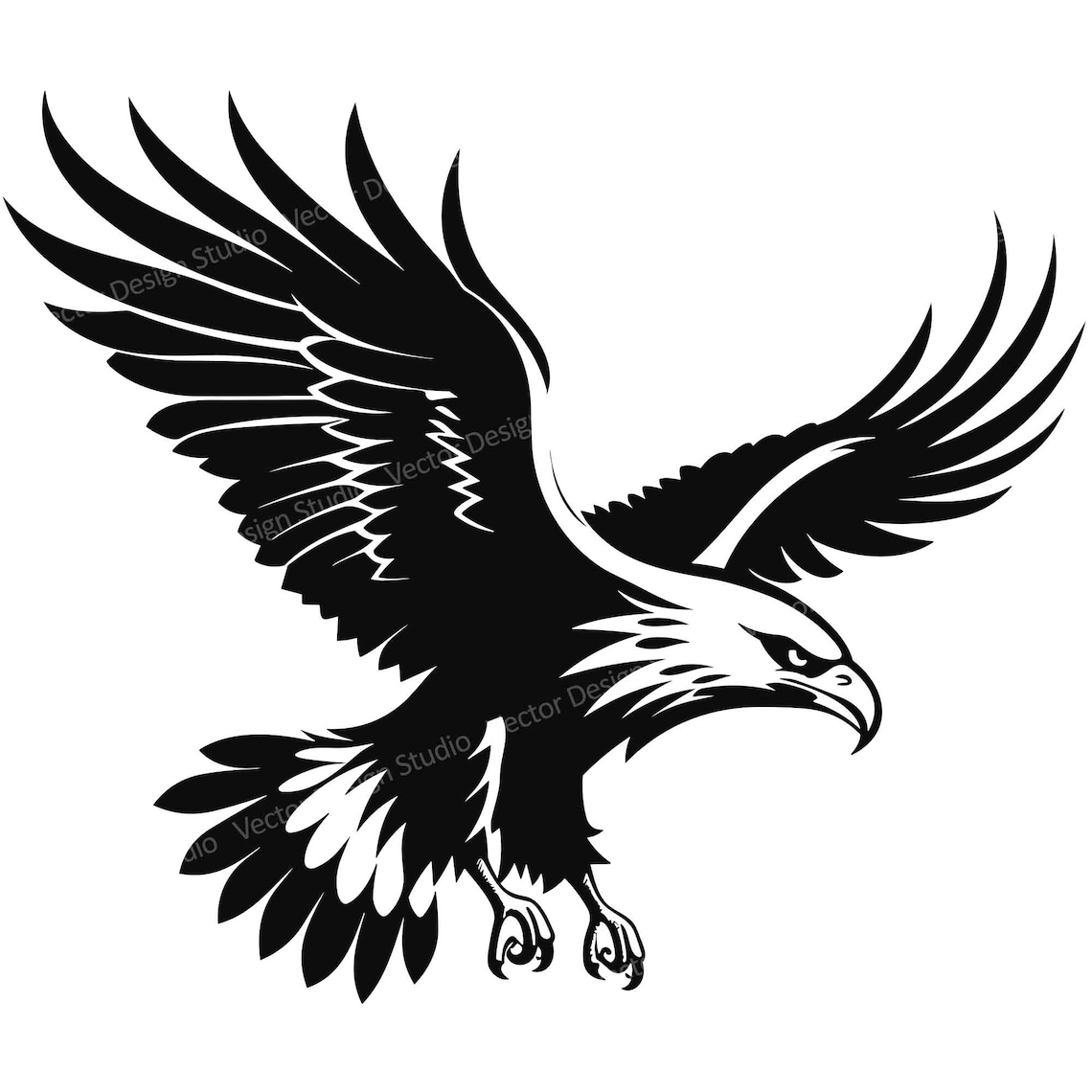 Flying Bald Eagle SVG – American Eagle Vector Clipart (digital Download ...