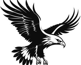 Flying Bald Eagle SVG – American Eagle Vector Clipart (Digital Download)