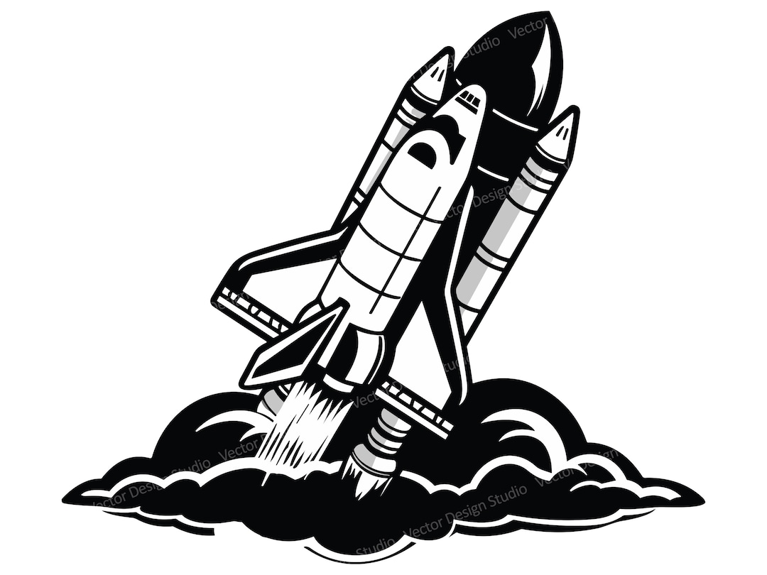 Rocket Ship SVG File, Vector Images SVG Silhouette - Rocket Launch ...
