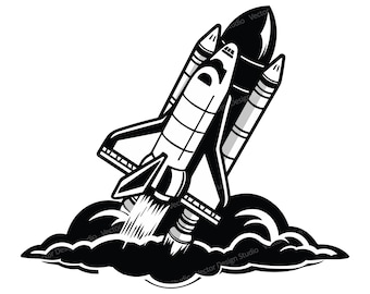 Rocket Ship SVG File, Vector Images SVG Silhouette - Rocket launch Clipart - Space Image - Rocket ship