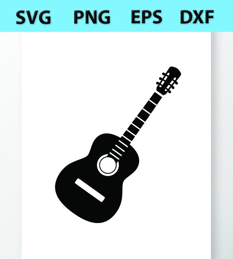Download Vector Images Acoustic Guitar SVG Silhouette Clipart | Etsy