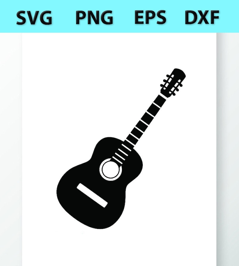 Download Vector Images Acoustic Guitar SVG Silhouette Clipart | Etsy