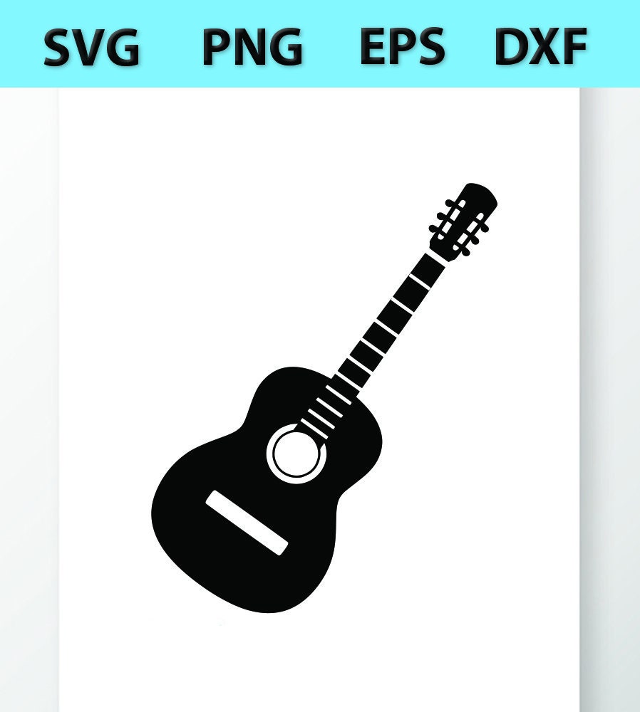 Guitar Silhouette SVG Cut File, Guitar SVG Clipart Instant Download ...